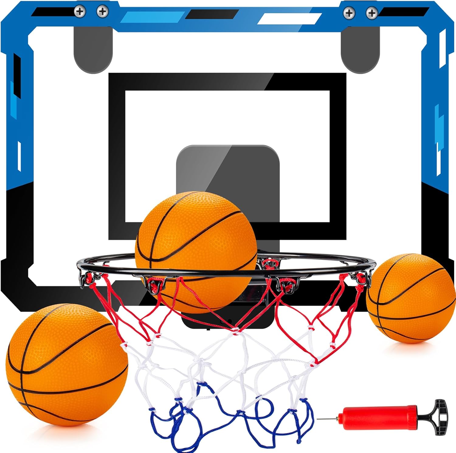 Door Basketball Hoop for Kids and Adults Without Scorer, 1 Pack(Blue)