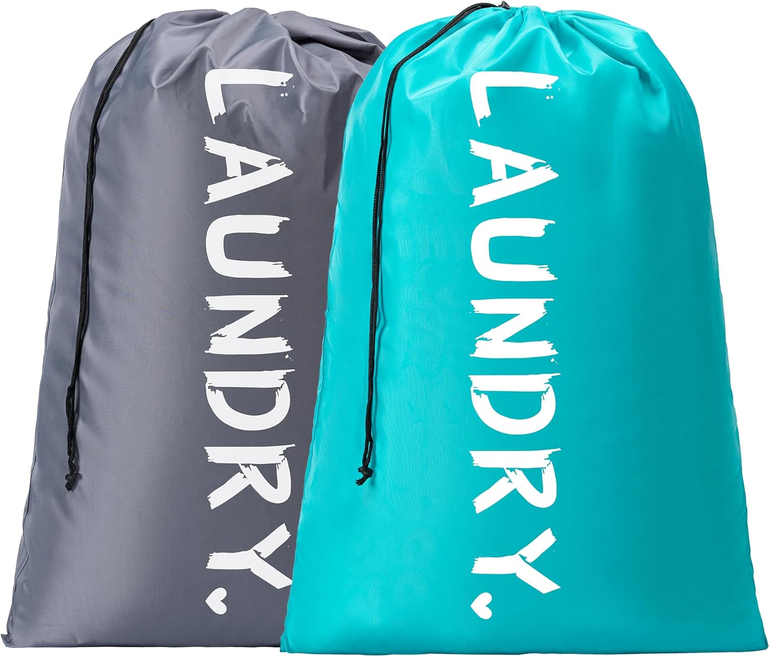 2 Pack XL Travel Laundry Bag, Machine Washable Dirty Clothes Organizer with Drawstring,Large Enough to Hold 4 Loads of Laundry, Easy Fit a Laundry Hamper or Basket Travel Essentials 24" x 36"