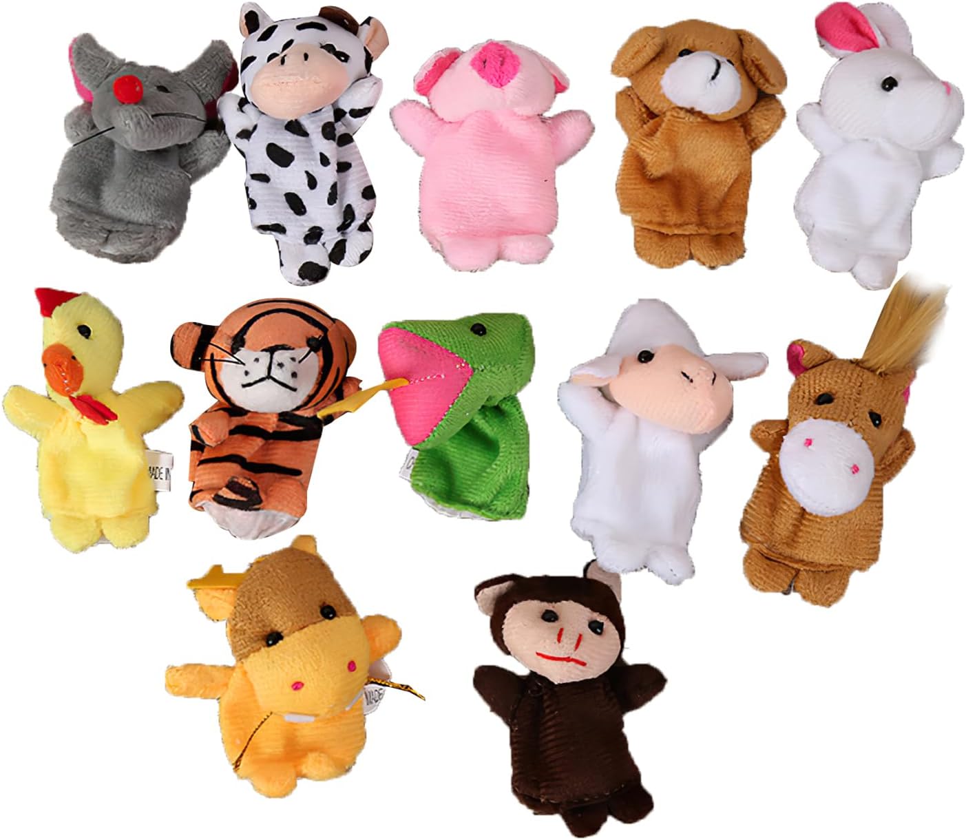 Benaewa 12 Pcs Finger Puppets, Cute Animal Mini Plush Doll, Hand Figures Toys for Toddlers