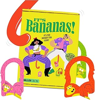 It's Bananas! The Monkey Tail Game - Funny, Fun Party Game & Board Game for All, Stocking Stuffer, Christmas, Thanksgiving, White Elephant, Girls Night, Birthday Gift, Gag, Novelty