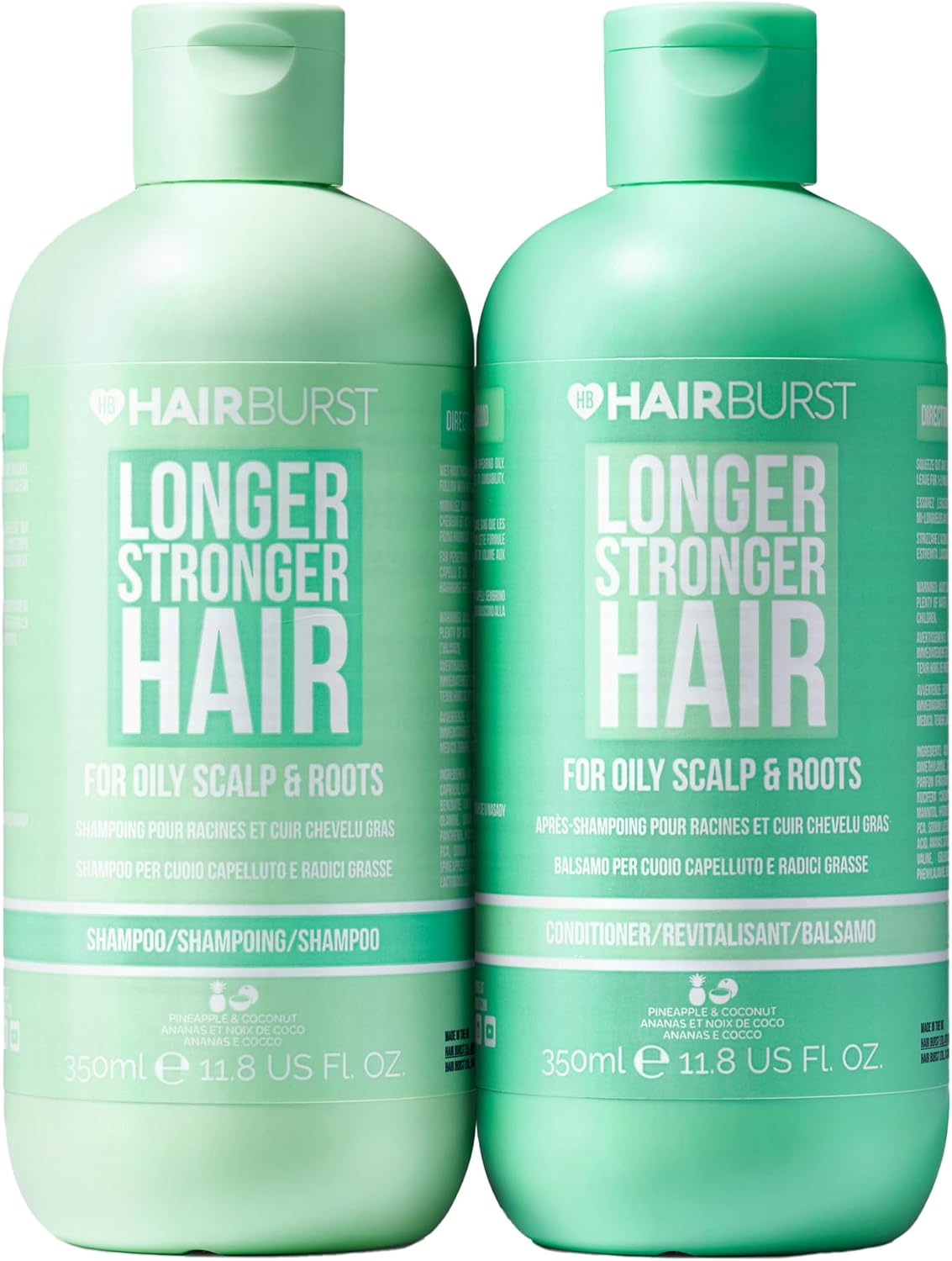 HAIR BURST Shampoo & Conditioner Set for Oily Hair — Deep Cleansing, Purifying & Hydrating with Tropical Aroma - Promotes Growth, Reduces Hair Loss-Free of SLS, Silicones & Parabens - Made in UK