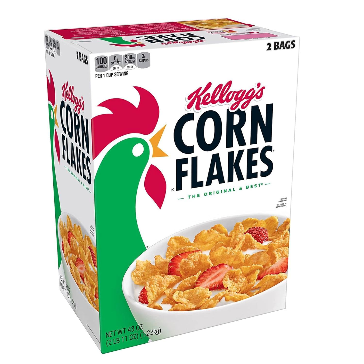 Kellogg S Corn Flakes (43 Oz.) Wholesale, Cheap, Discount, Bulk (1 - Pack)