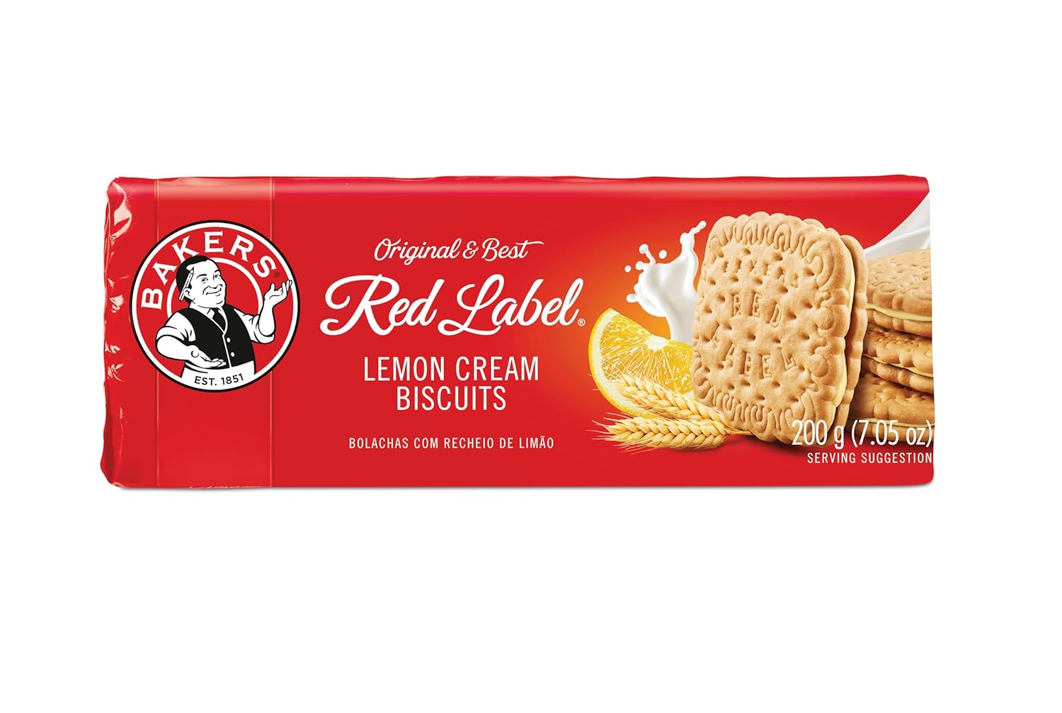 Bakers Red Label Lemon Creams Biscuits (200g) - Pack of 2