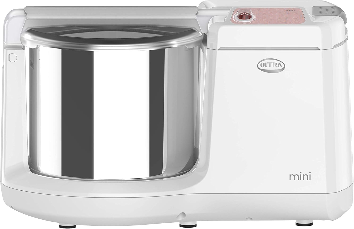 ULTRA Mini Table Top 1.25L Wet Grinder with Atta Kneader, 110-volt (New Model), Stainless Steel, White