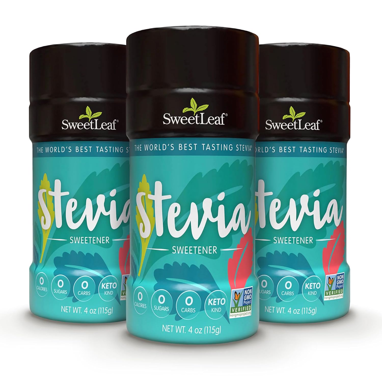 SweetLeaf Stevia Powder Shaker Jar 4 Oz Ea (Pack of 3)