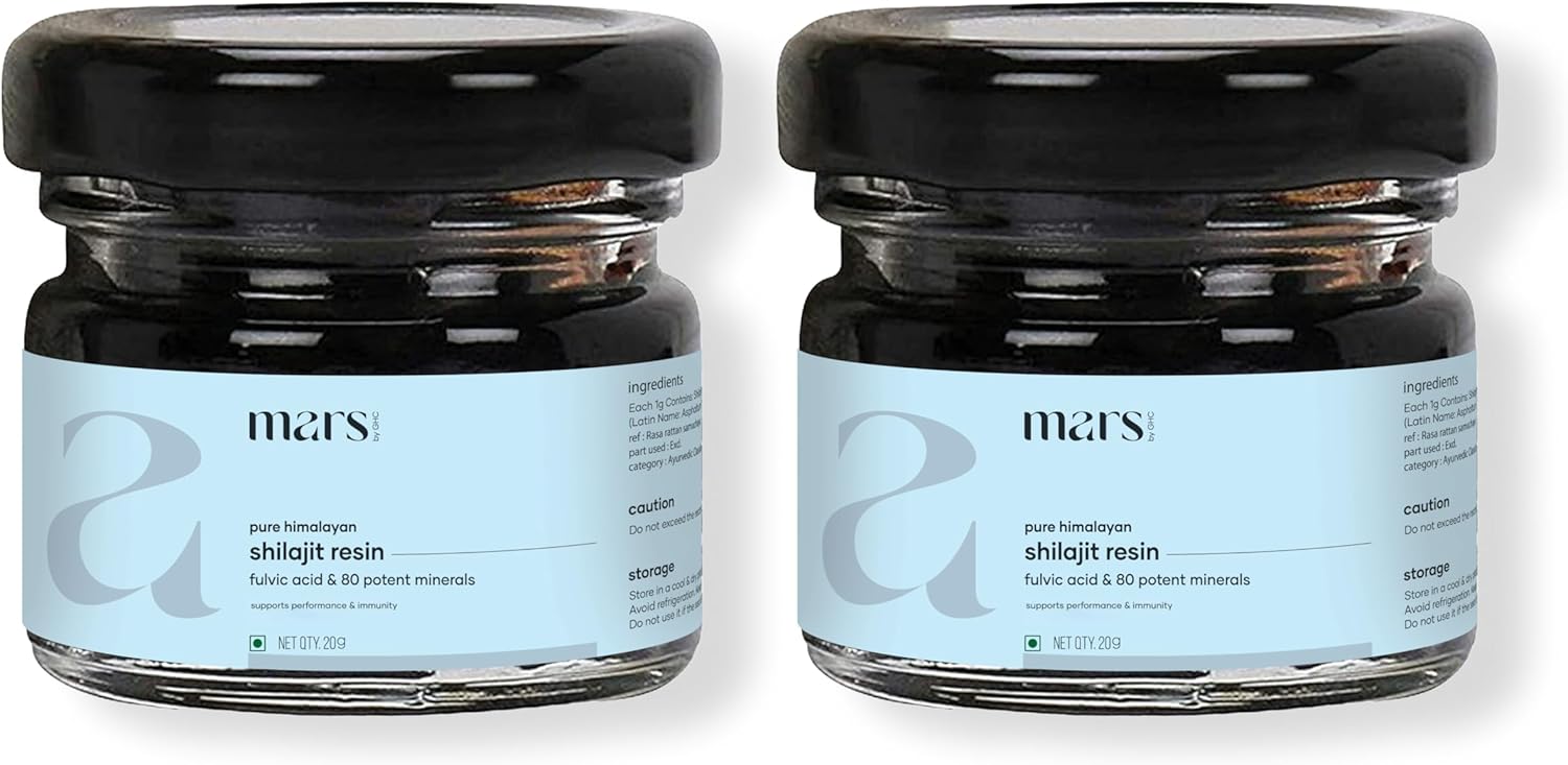 Mars Himalayan Organic Shilajit Resin | Natural Resin Sourced from The Himalayas | Supports Vitality, Energy & Overall Wellness | 15g | Pack of 2