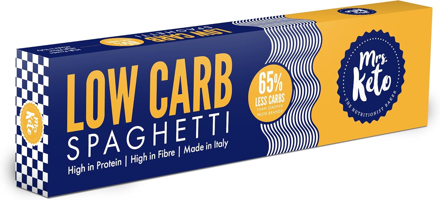 Mrs. Keto Slim Protein Pasta | Low Carb Keto Spaghetti with a Traditional Flavour & Texture | High Fibre | Made in Italy | 250g