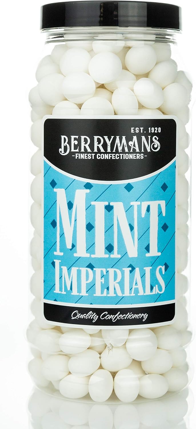 Original Mint Imperials Retro Sweets Gift Jar By Berrymans Sweet Shop - Classic Sweets, Traditional Taste.