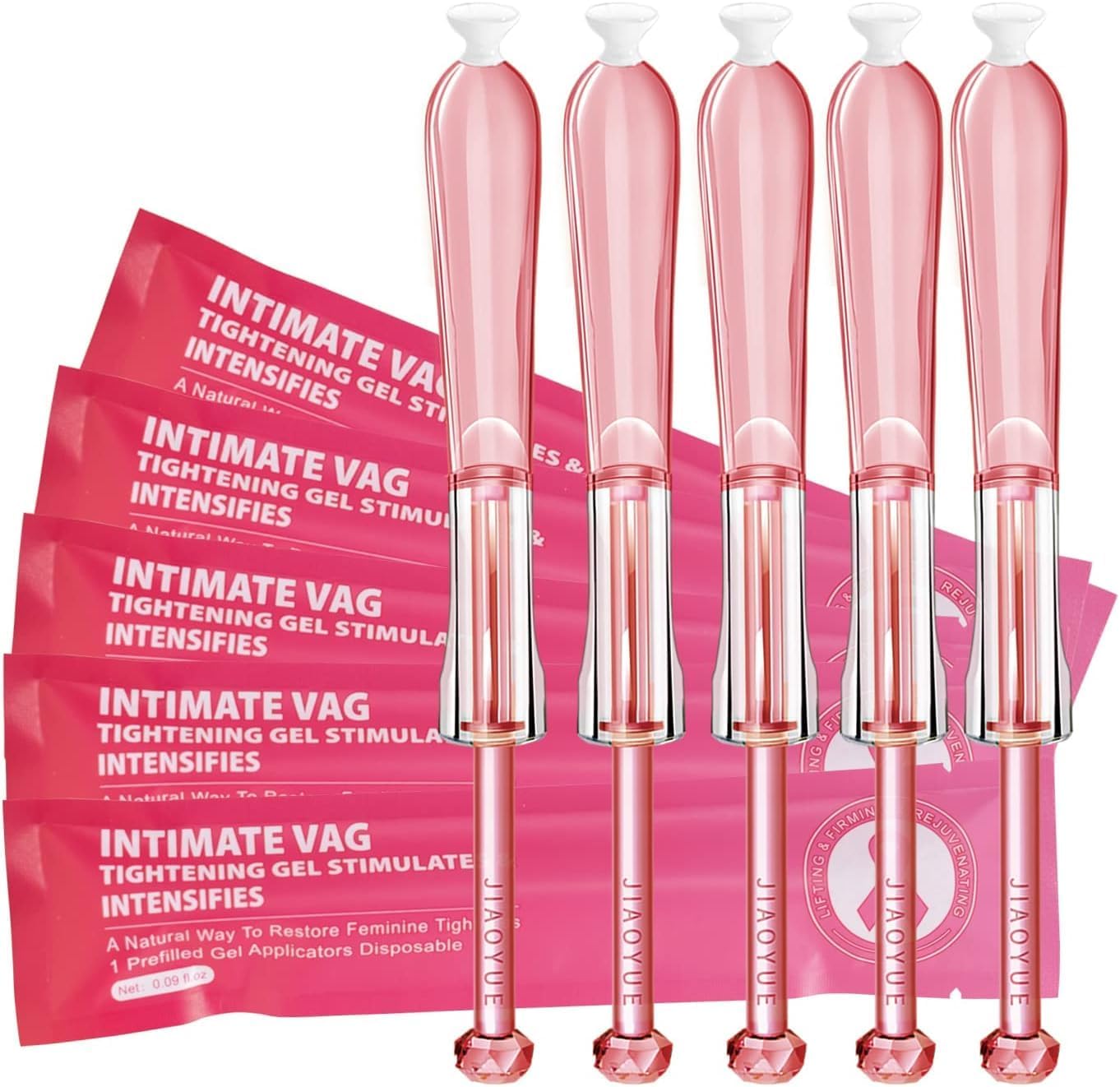 JIAOYUE Vaginal Tightening Gel, Virgin Relief Complex, Relieves Vaginal Dryness for More Comfortable Intimacy, Retain Moisture, Hormone Free, Feminine moisturising Supplement Gel for Women-5 x 2.5ml