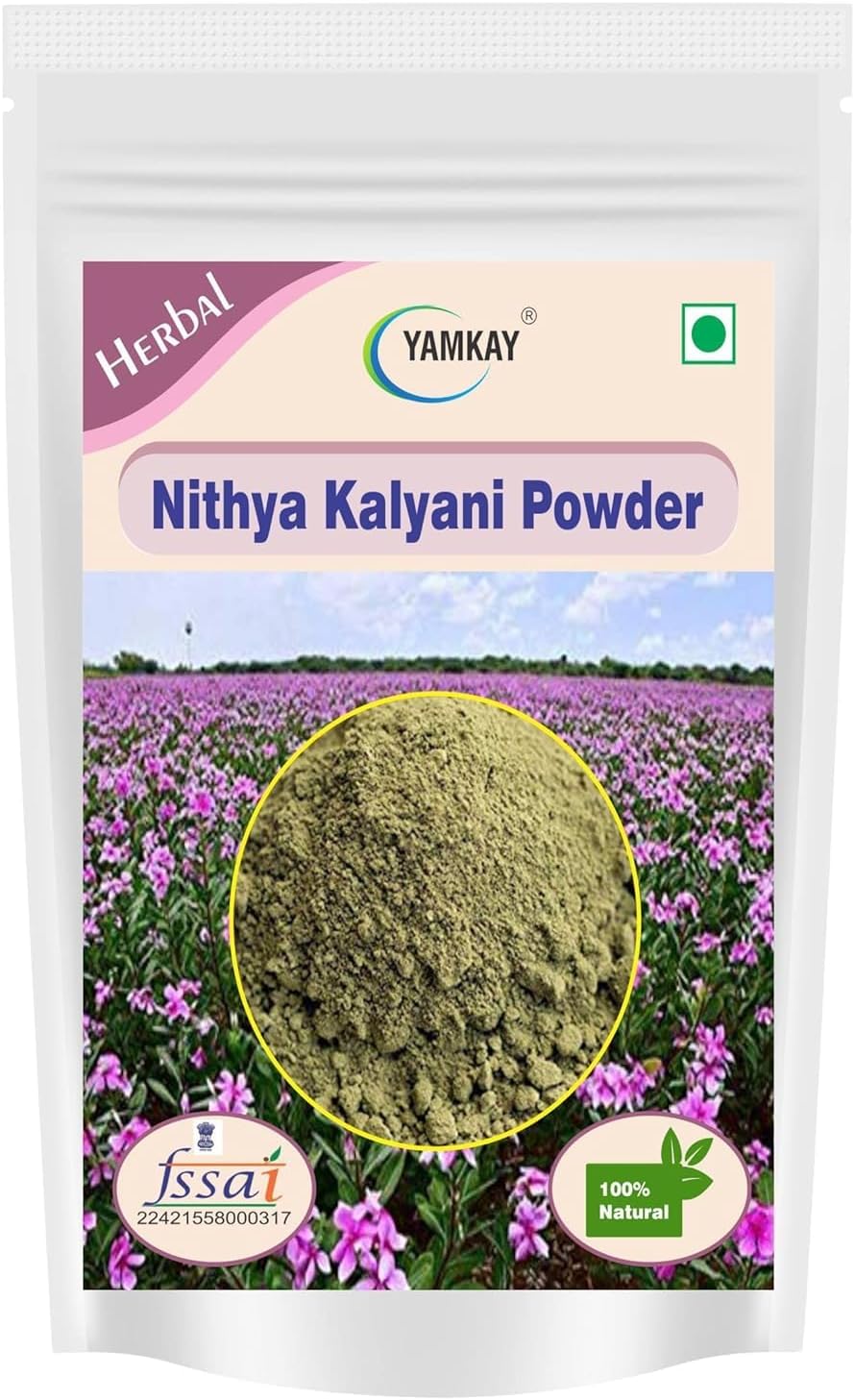 Yamkay Nithya Kalyani Catharanthus Roseus Powder (1500g) | Pure Vinca Rosea Powder | Natural Herbal Supplement