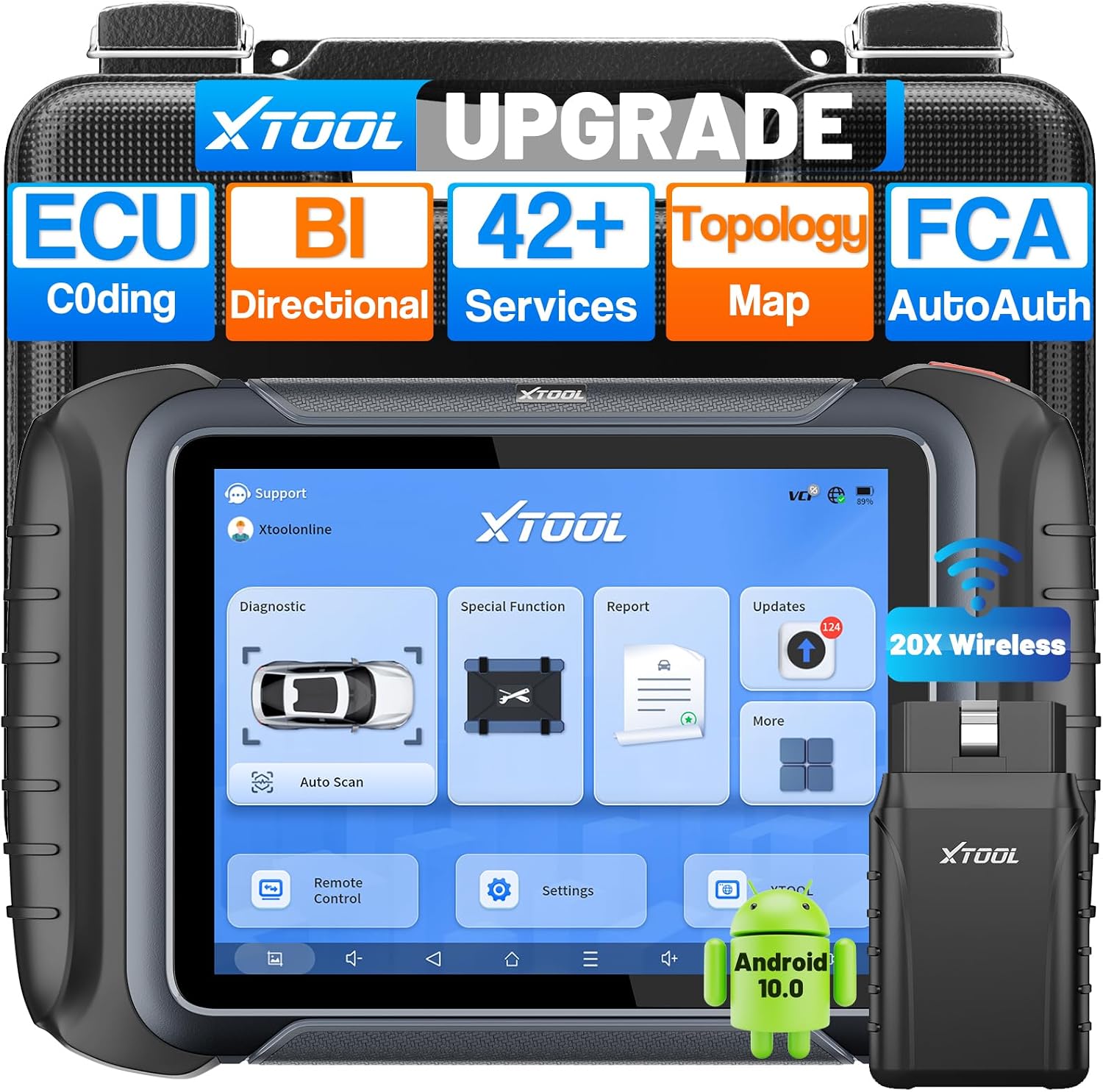 XTOOL D8W Wireless Bidirectional Scan Tool, OBD2 Scanner with Topology
