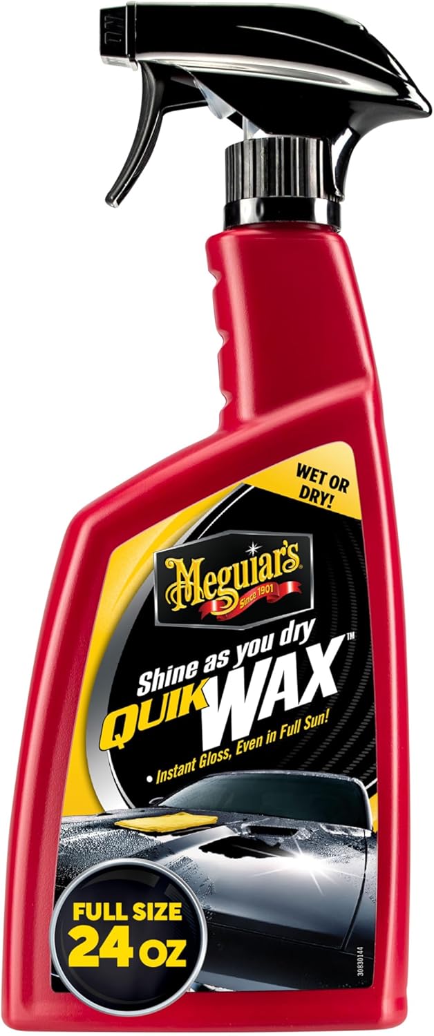 Meguiar's A1624 Quik Wax - Easy-to-Use Spray Wax for Gloss, Shine & Protection - Wet or Dry Use, 24 Oz.