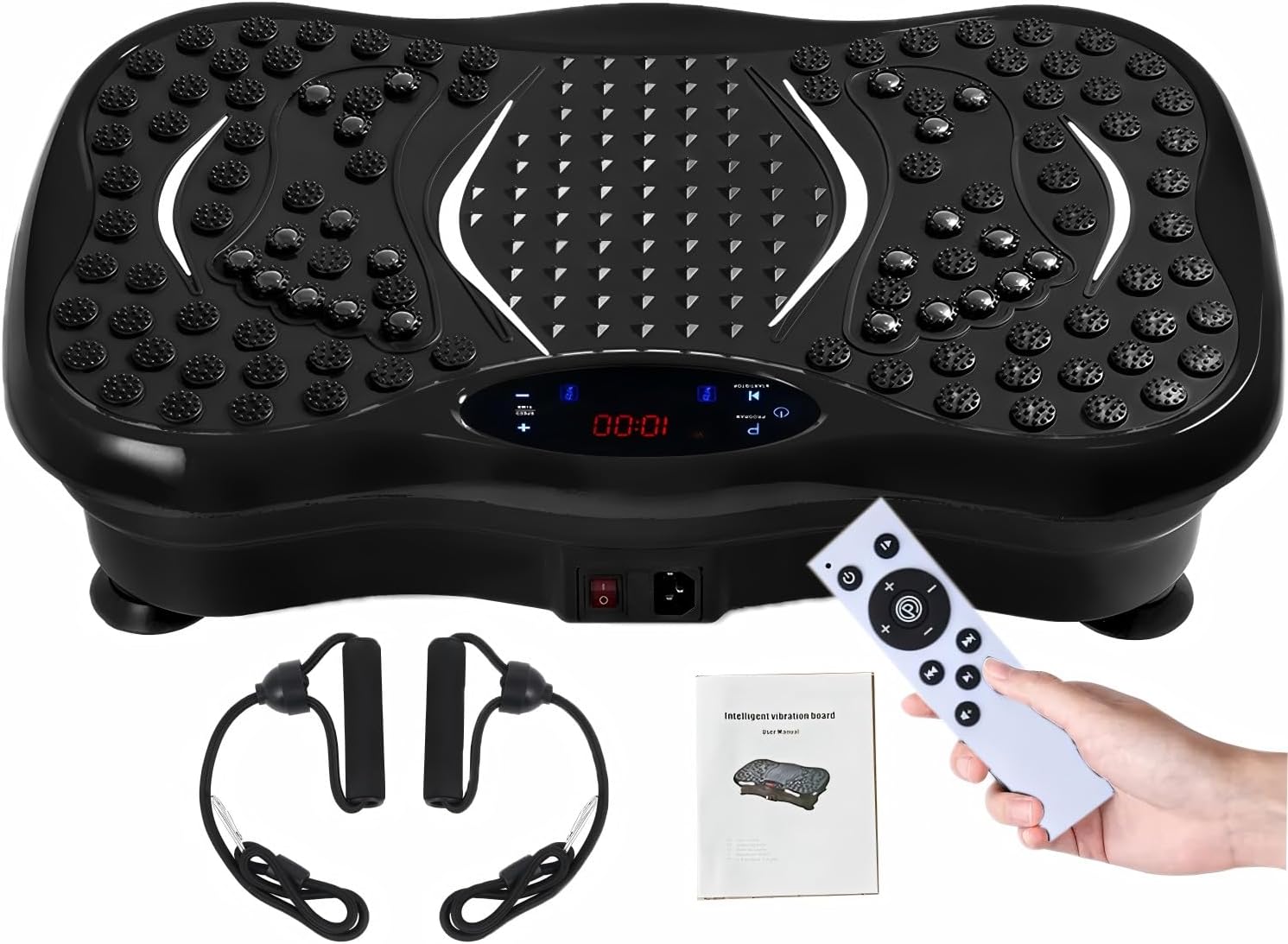 Vibration Plate Exercise Machine, 2025 Upgraded Fitness Vibration Plate Platform for Lymphatic Drainage,120-Speed Adjustable with 450 lbs Capacity, Built-in Bluetooth Speaker For Whole Body Workout