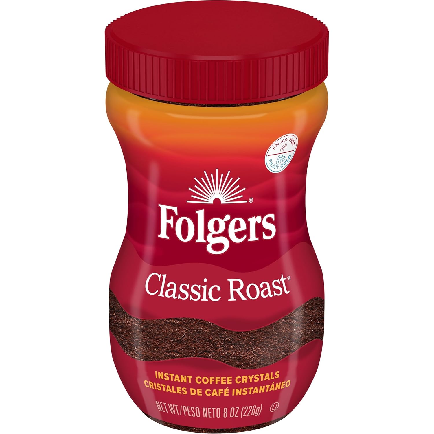 Folgers Classic Roast Instant Coffee, 8 Ounces
