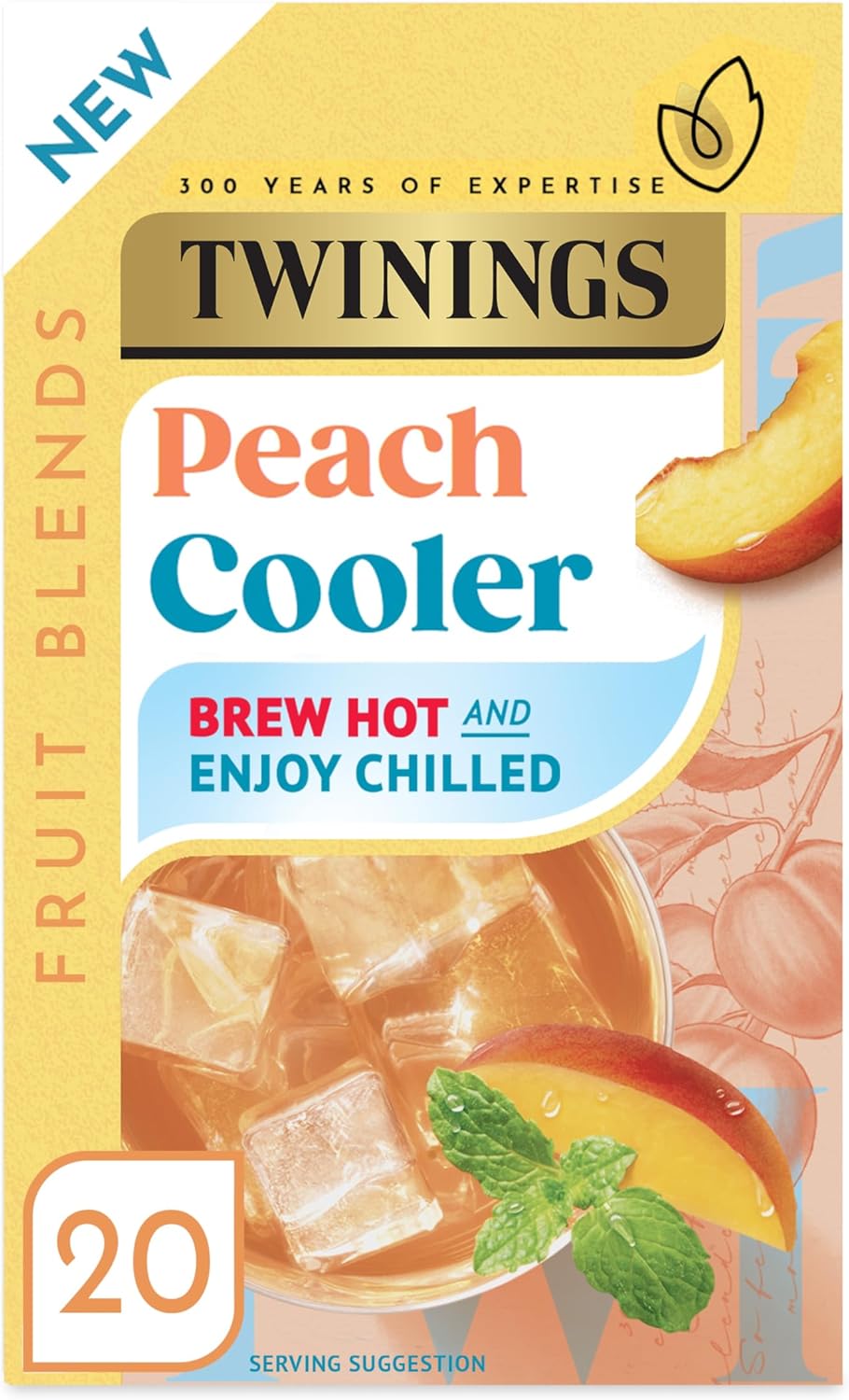 Twinings Peach Cooler. Peach Flavoured Fruit Infusion Tea Bags. 20 tea bags.
