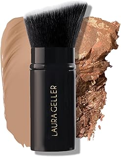 LAURA GELLER NEW YORK Retractable Black Kabuki Brush for Liquid, Cream and Powder Face Makeup With Aluminum Handle