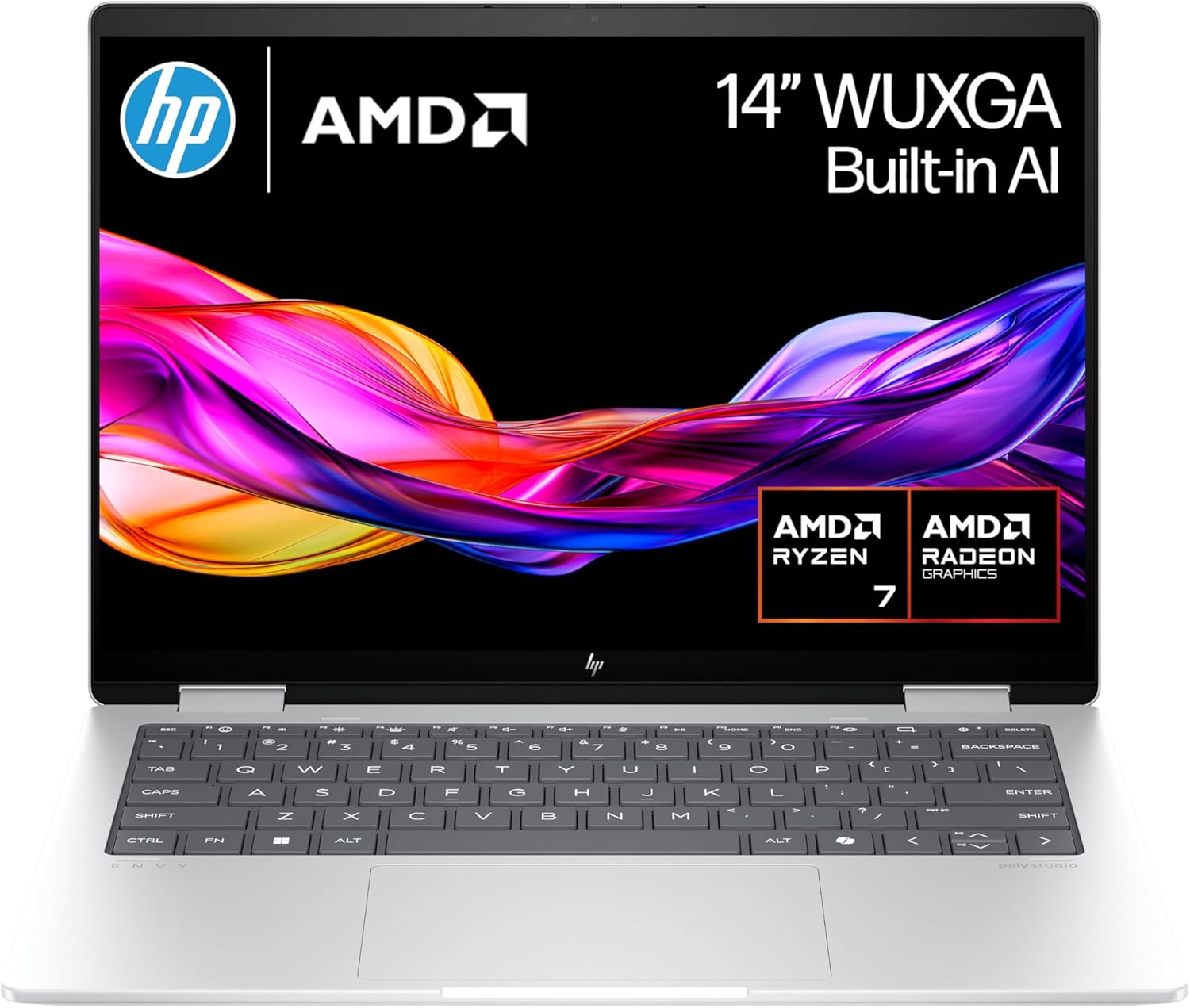 HP Envy x360 14" 2in1 Laptop | AMD Ryzen 7 8840HS Processor | Built-In AI | 16 GB RAM | 1TB SSD | AMD Radeon Graphics | WUXGA IPS Touchscreen | Up to 14hrs 45 battery | Win 11 | Silver | 14-fa0000sa