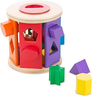 Melissa & Doug Match and Roll Shape Sorter - Classic Wooden Toy