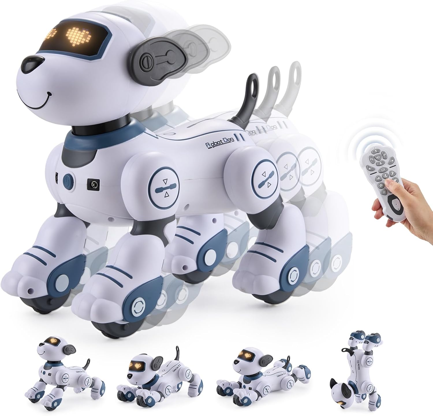 Warmiehomy Robot Puppy Toy for Kids Smart Robot Dog Voice Remote Control Toy with 17 Functions Sing & Dance,Interactive Touch & Follow Function Toys for 5 6 7 8-12 year old Birthday Gift Blue