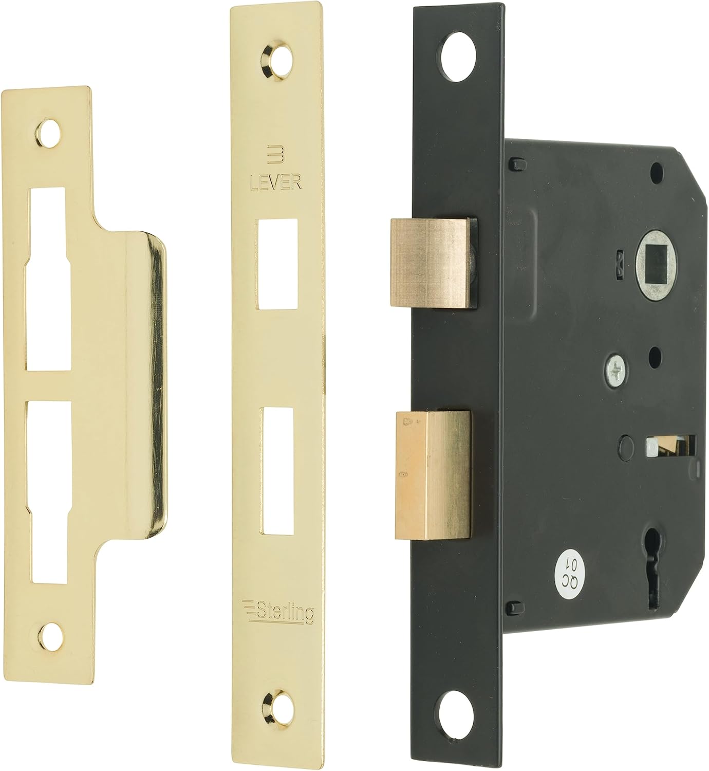 Sterling MLS330 3-inch/76mm 3-Lever Sashlock - Brass