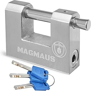 Magmaus® RTL/70 Heavy Duty Lock for Shipping Container - [Weatherproof] - Secure Outdoor Lock for Storage Unit, Gate, Shed, Fence, Door - 3 Keys
