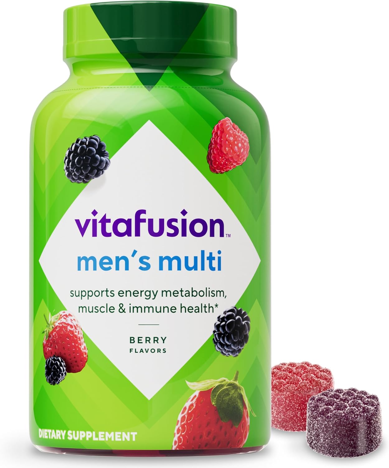 Vitafusion Adult Gummy Vitamins for Men, Berry Flavored Daily Multivitamins for Men with Vitamins A, C, D, E, B6 and B12, America’s Number 1 Gummy Vitamin Brand, 60 Day Supply, 120 Count