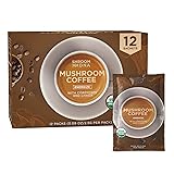ShroomDNA Organic Mushroom Coffee with Lions Mane and Chaga Mushrooms, Instant Coffee. Instant Focus + Clarity All Day. Vegan, Gluten Free,No Added Sugar | USDA Certified Organic (12 Count Pack)