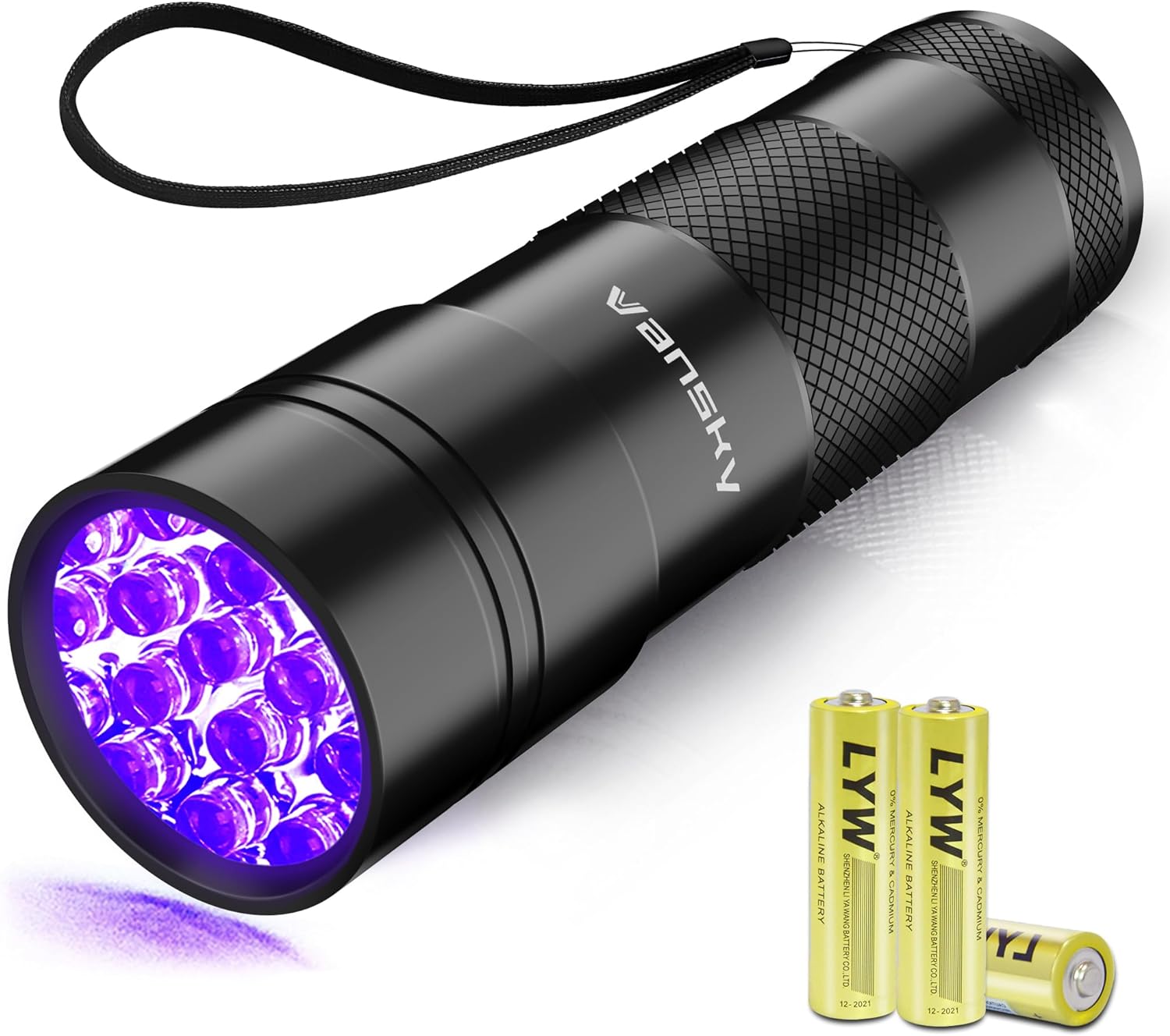 Vansky Black Light UV Flashlight Blacklight 12 LED Urine Detector for Dog/Cat/Pet Urine & Dry Stains and Bed Bug On Carpets/Rugs/Floor,Matching with Pet Odor Eliminator