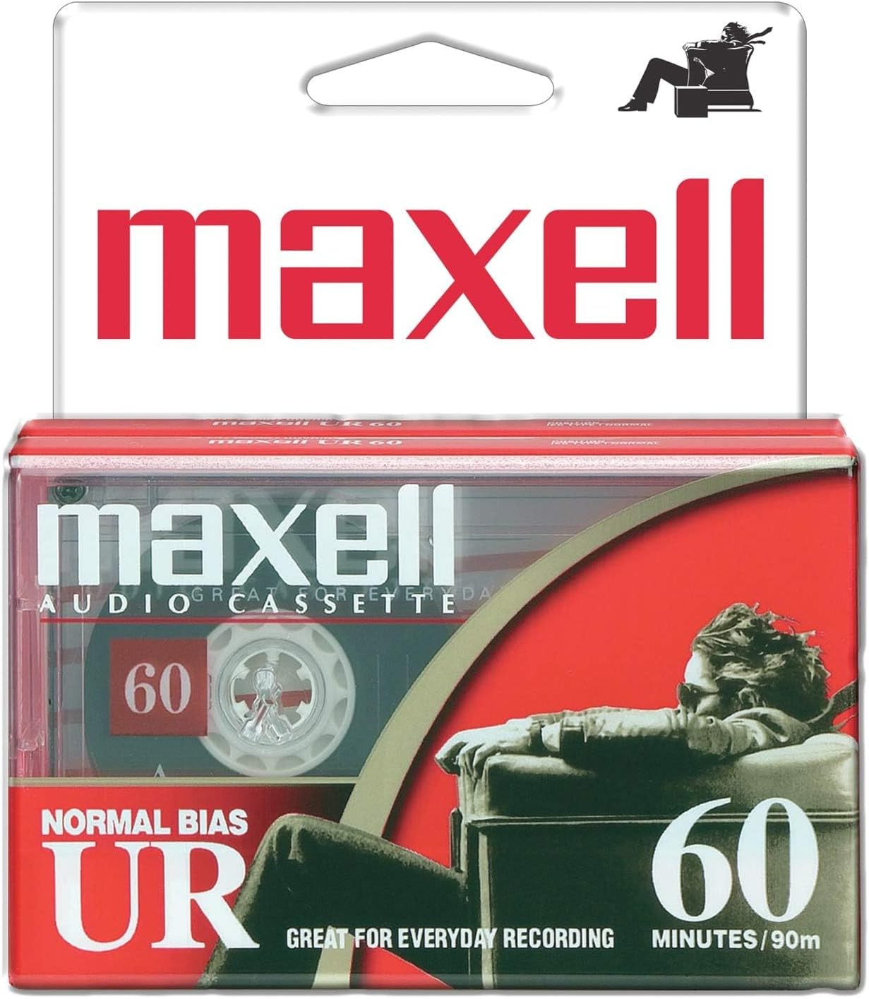 Maxell 109024 60 Minute Storage Capacity Normal Bias Type Flat Packs 2 Pack Cassettes