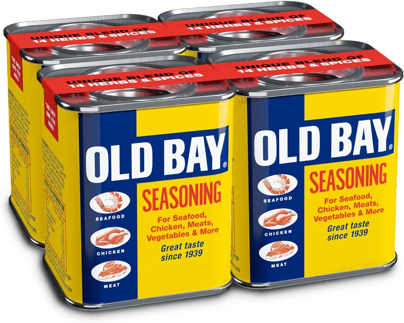 Old Bay Seasoning 75 G | Pack of 4 | Flavourful Taste | With 14 Herbs and Spices | Versatile Spice, All-purpose Seasoning | Perfect for Seafood, Meat, Chicken, Pasta and Pop Corn | Suitable for Vegans
