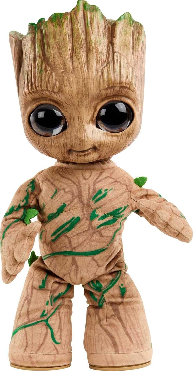 Mattel Marvel Plush, Groovin’ Groot Dancing and Talking Plush Figure from Disney+ Series I Am Groot, Soft Toy for Gifts and Collectors, HJM23