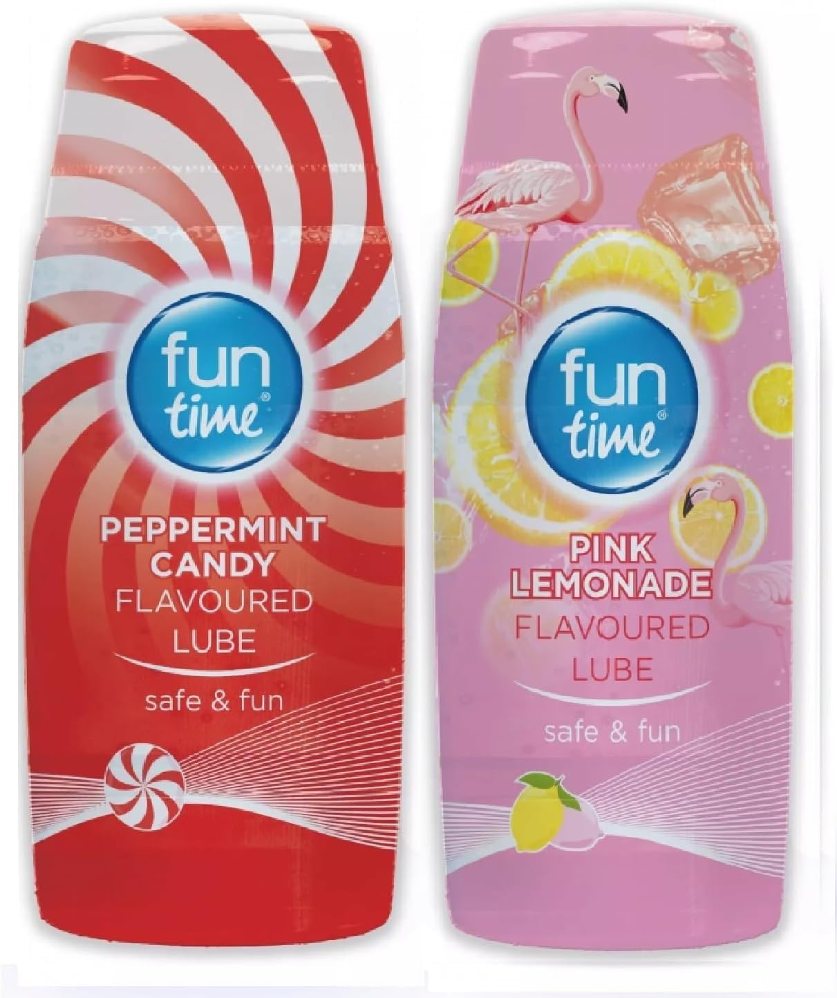 Fun Time Peppermint Candy Lube 75ml, Pink Lemonade Lube 75ml (2 Pack) — Bundled by Smart Cutie