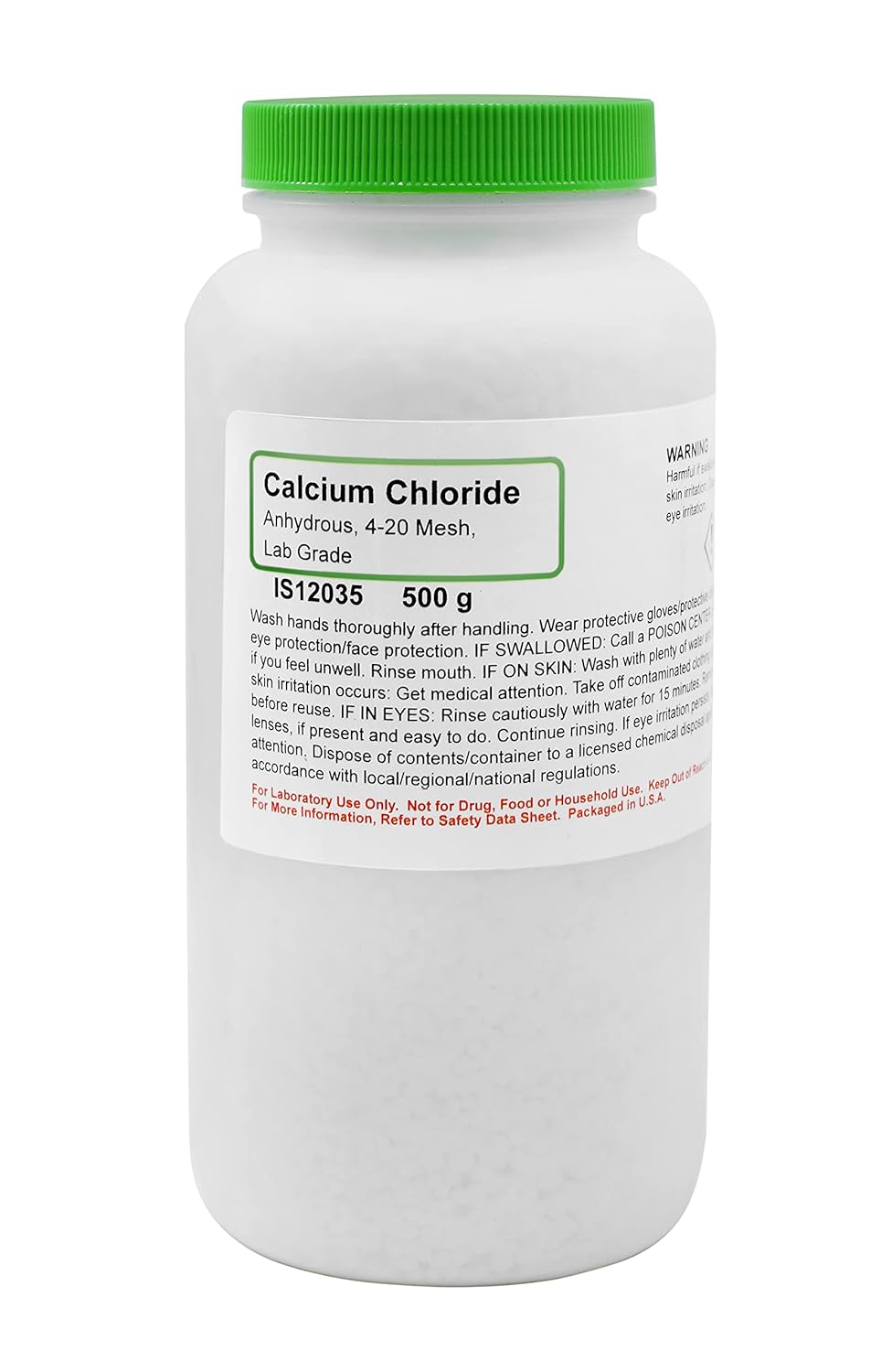 Anhydrous Calcium Chloride, 500g, 4-20 Mesh - Laboratory-Grade - Calcium Chloride Powder - The Curated Chemical Collection by Innovating Science