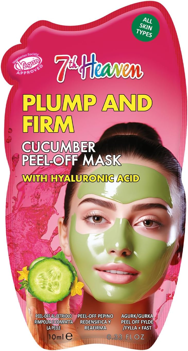 7th Heaven Cucumber Peel Off Face Mask with Hyaluronic Acid - Plump and Firm - All Skin Types
