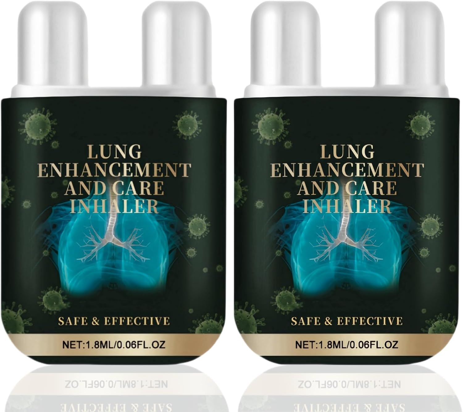 2Pcs Lung Cleaning Inhaler,Natural Refreshing Nasal Inhaler Stick,Double Hole Aromatherapy Stick,Inhalers for Breathing,Blocked Nose Spray,Dual Nasal Inhaler,Nose Inhaler for Blocked Nose,Lung Cleanse