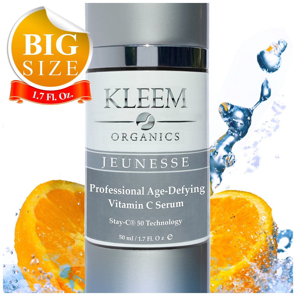 Kleem Pure Vitamin C Serum for Face with Hyaluronic Acid & Vitamin E - Anti Aging Vitamin C for Women to Boost Collagen, Reduce Wrinkle, Acne, Dark Spot & Sun Damage - Vit C Serum (50ml)