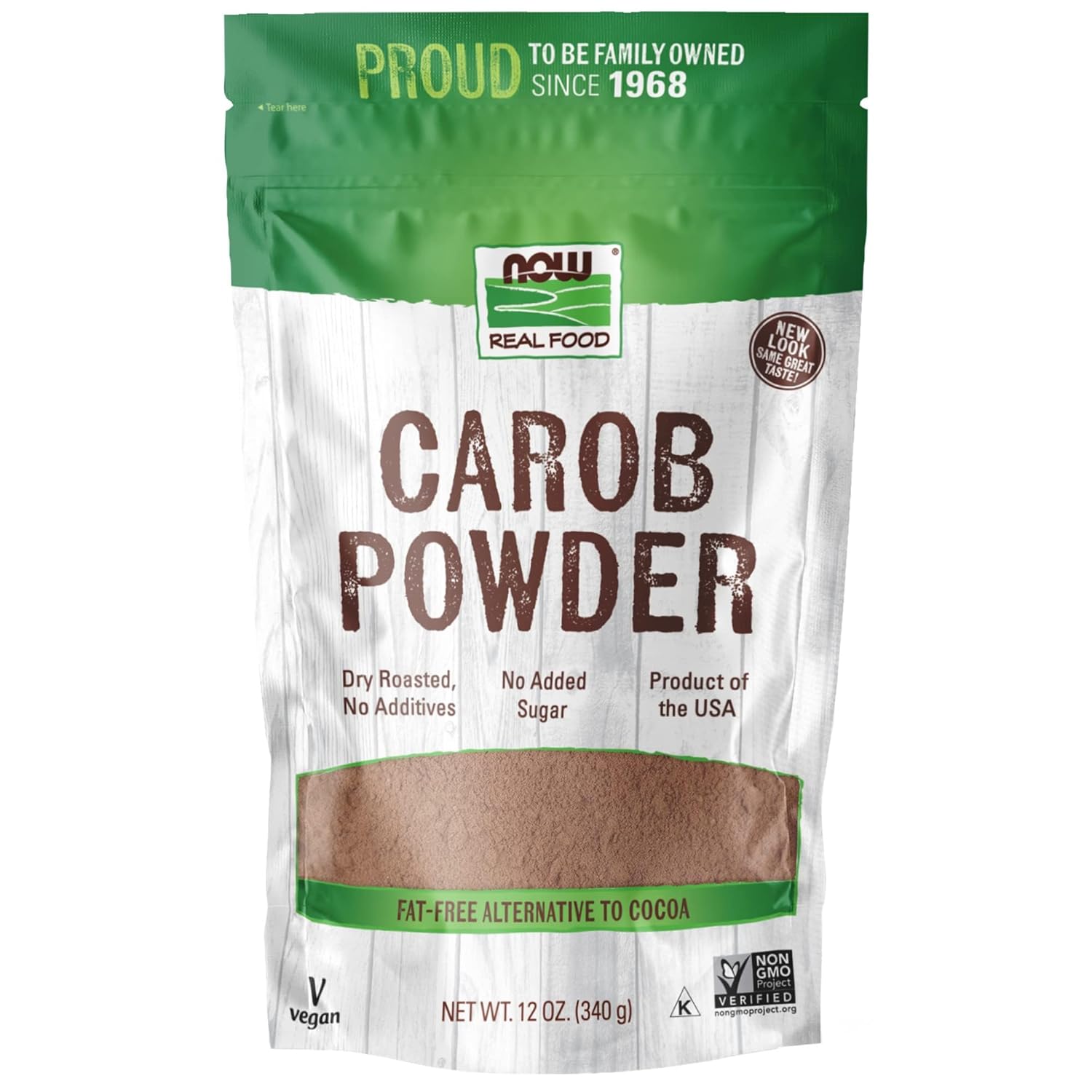 NOW Foods, Carob Powder, Dry Roasted, Additive-Free, Nutritious Substitute for Chocolate, 12-Ounce (Packaging May Vary)