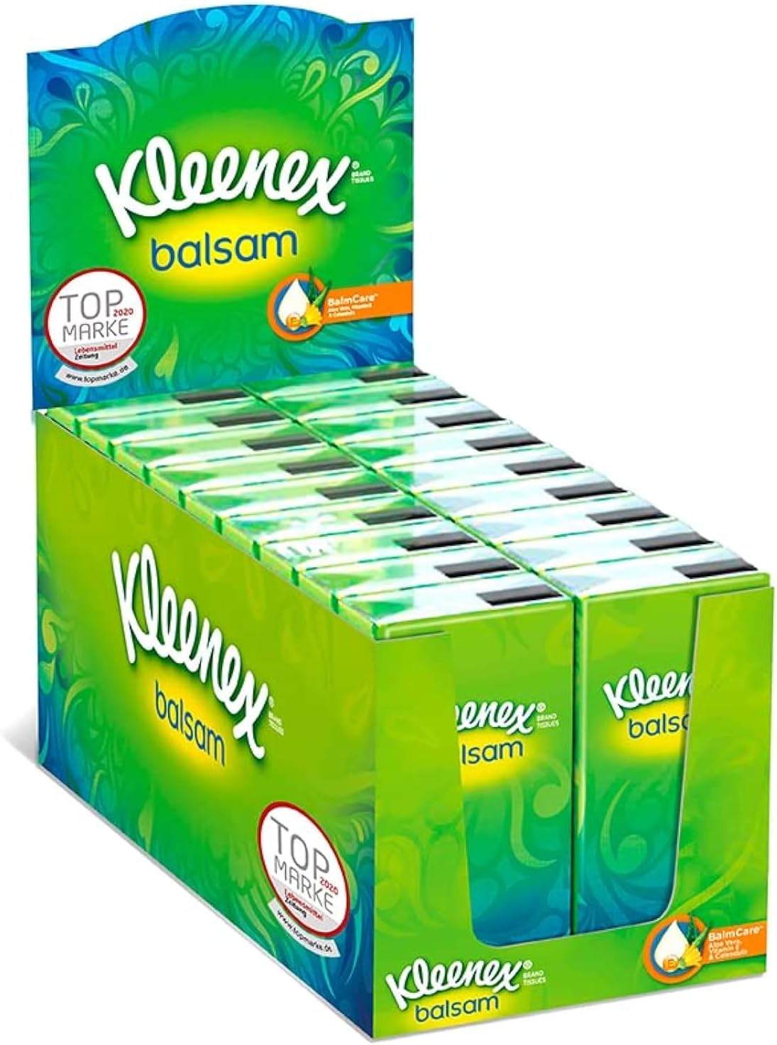 Kleenex Balsam Handkerchiefs Counter Display Soothing with Aloe Vera 18 Packs 1 Pack (1 x 468 g)