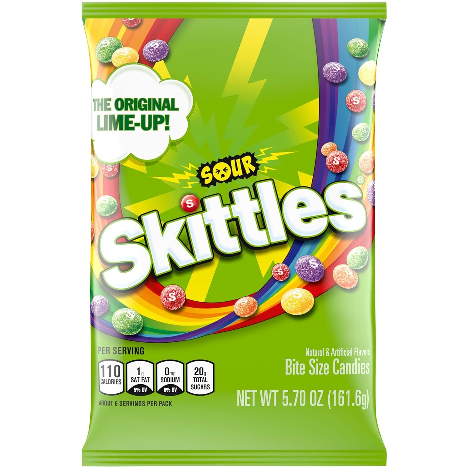 Skittles Bite Size Candy, Sours, 5.7 Ounce Bag