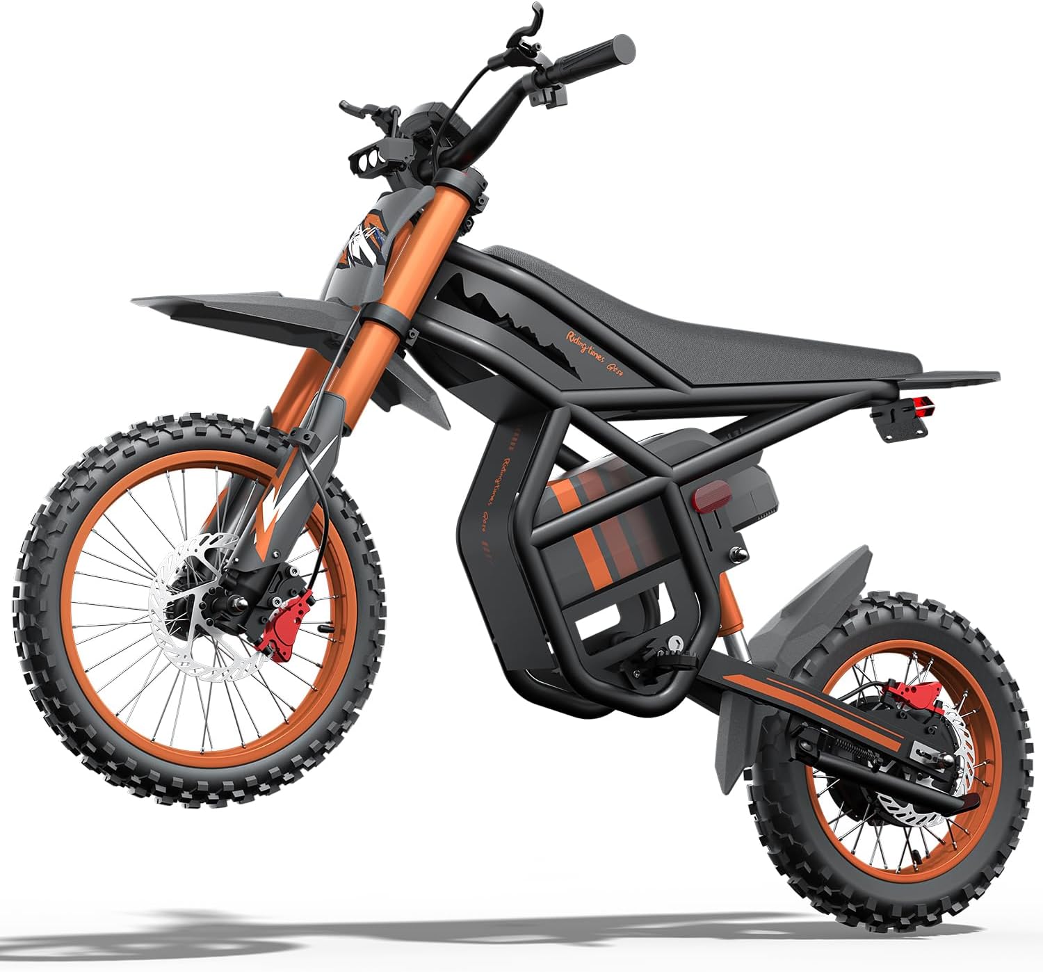 Riding'times GT54 Ebike for Teens Adults, 48V 27AH 37MPH Electric Dirt Bike with 14"/12" Motorcycle Tire, 2000W Dual Hydraulic Brake Mountain Off-Road Dirtbike for Ages 13+