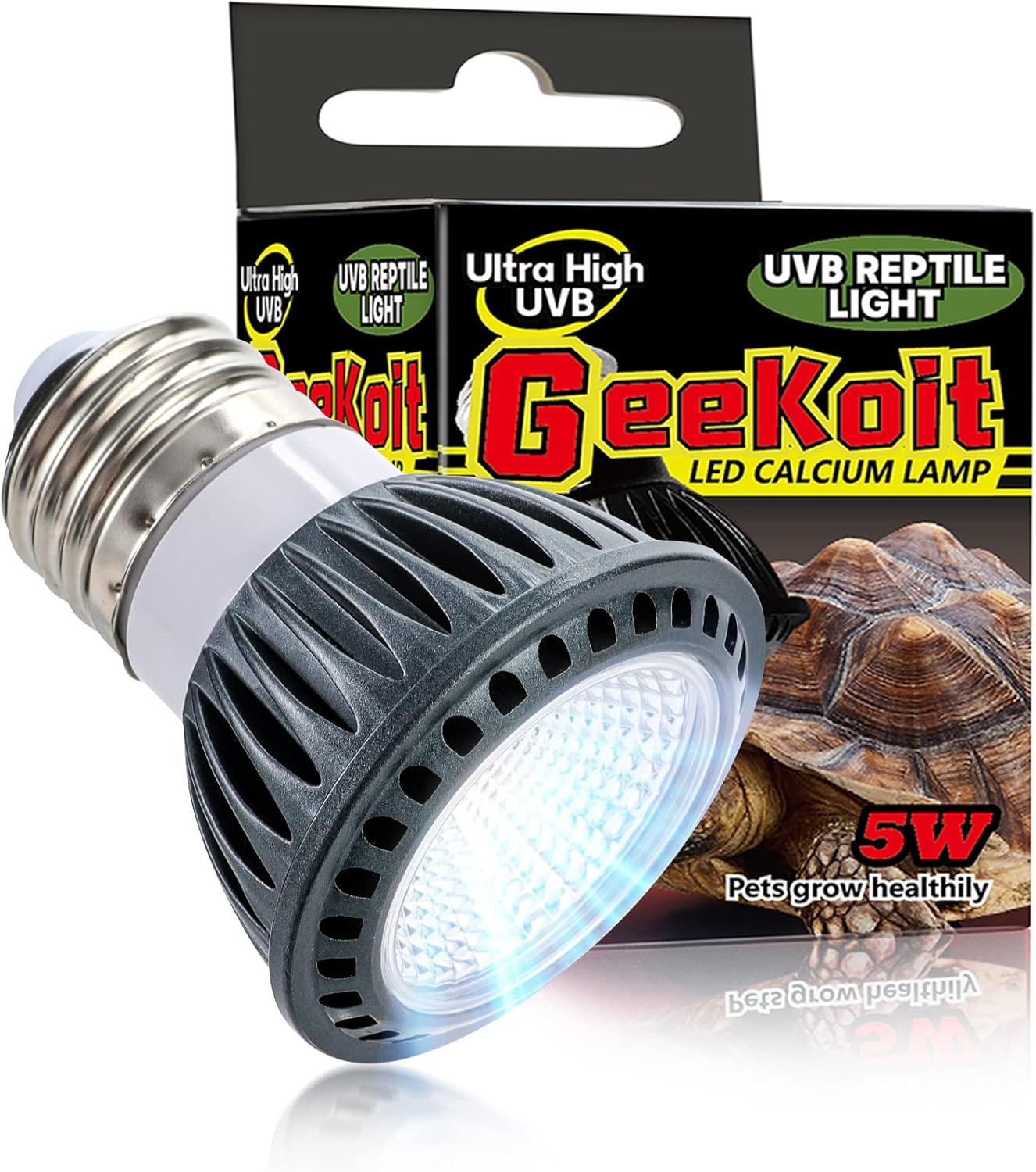 Premium High-Intensity UVB Reptile Light for Optimal Calcium Metabolism,5-Watt 10.0 Desert UVB Light Ideal for Desert-Dwelling Reptiles Bearded Dragons Tortoises