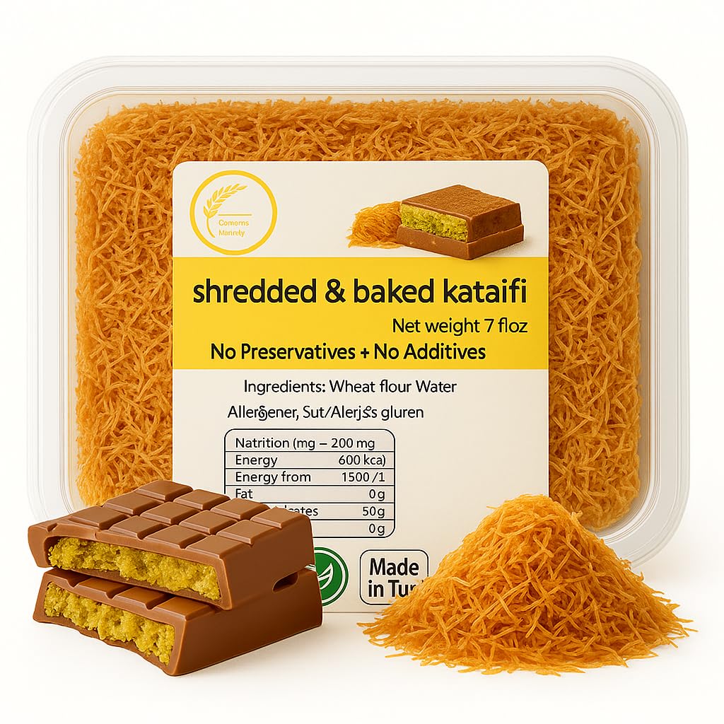 Roasted Kataifi Shredded Fillo Dough 7.1oz (200g) – Ready-to-Use for Dubai Pistachio Chocolate Bar, Knafeh & Kunafa – Crispy Kadaifi Phyllo for Middle Eastern Desserts – Toasted Kadayif, Katafi, Kanafeh