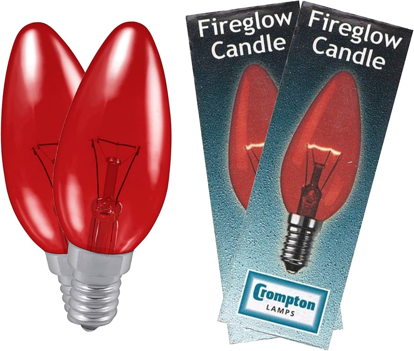 Crompton 2 X Fireglow Candle 40W Small Edison Screw Lamp, E14, 40 W
