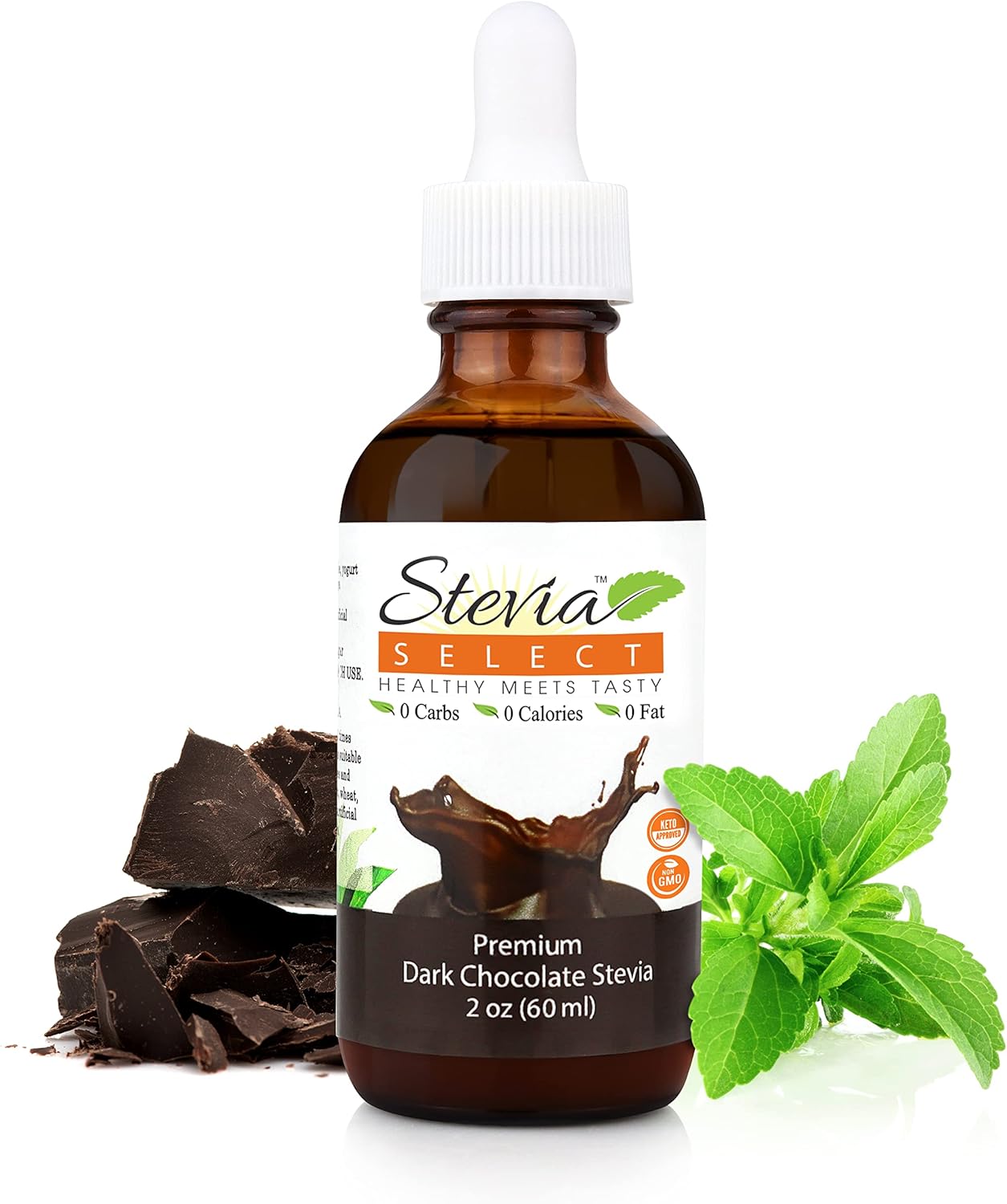 Stevia Select Liquid Stevia- -Dark Chocolate Stevia 2 oz Stevia Drops From The Sweet Leaf-Sugar Stevia Flavor-Perfect For Any Weight Loss Diet