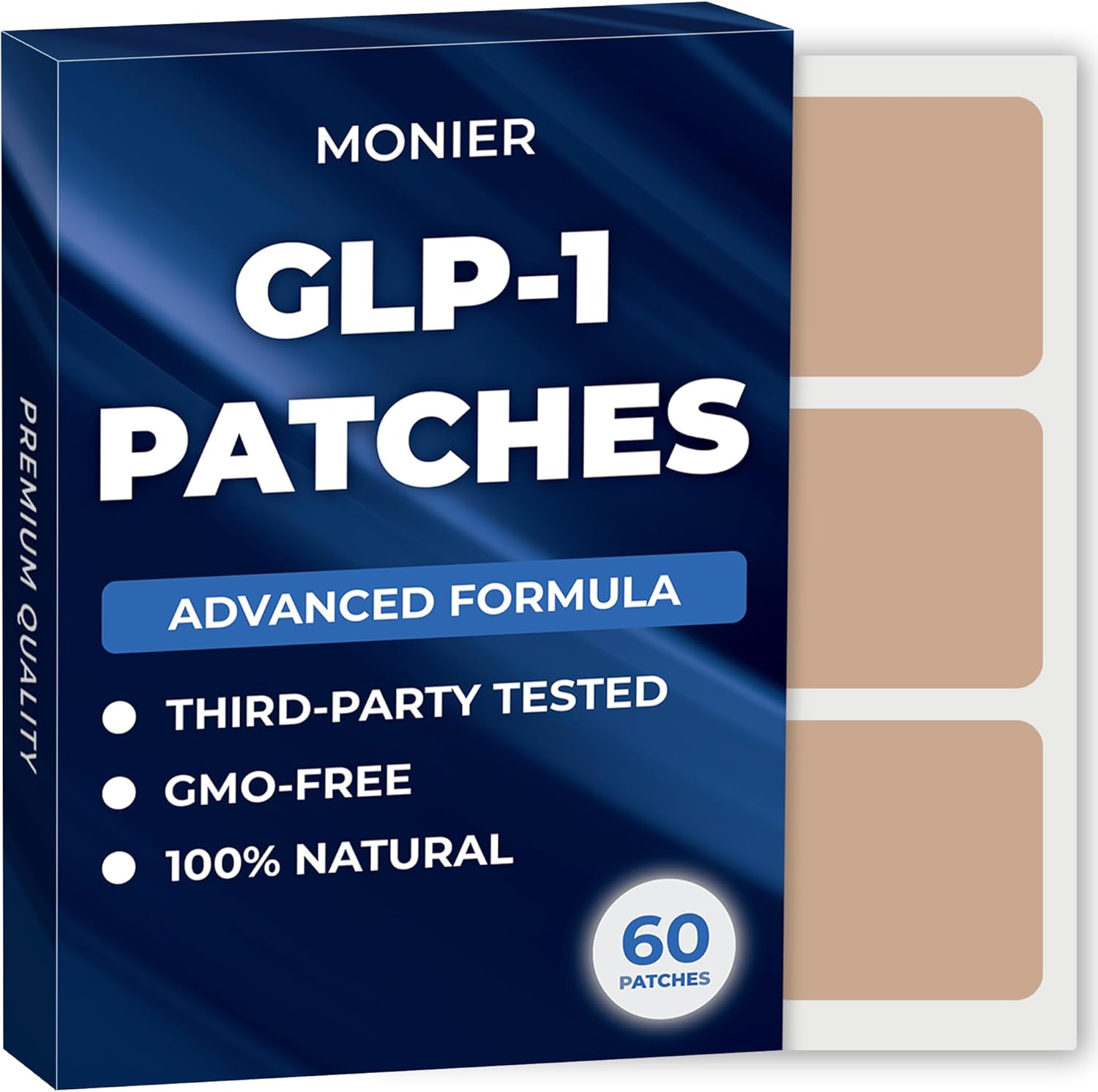 MONIER GLP-1 Patches for Women & Men | GLP1 Patch with Berberine, L-Glutamine, Garcinia Cambogia, Resveratrol | 60 Days Supply