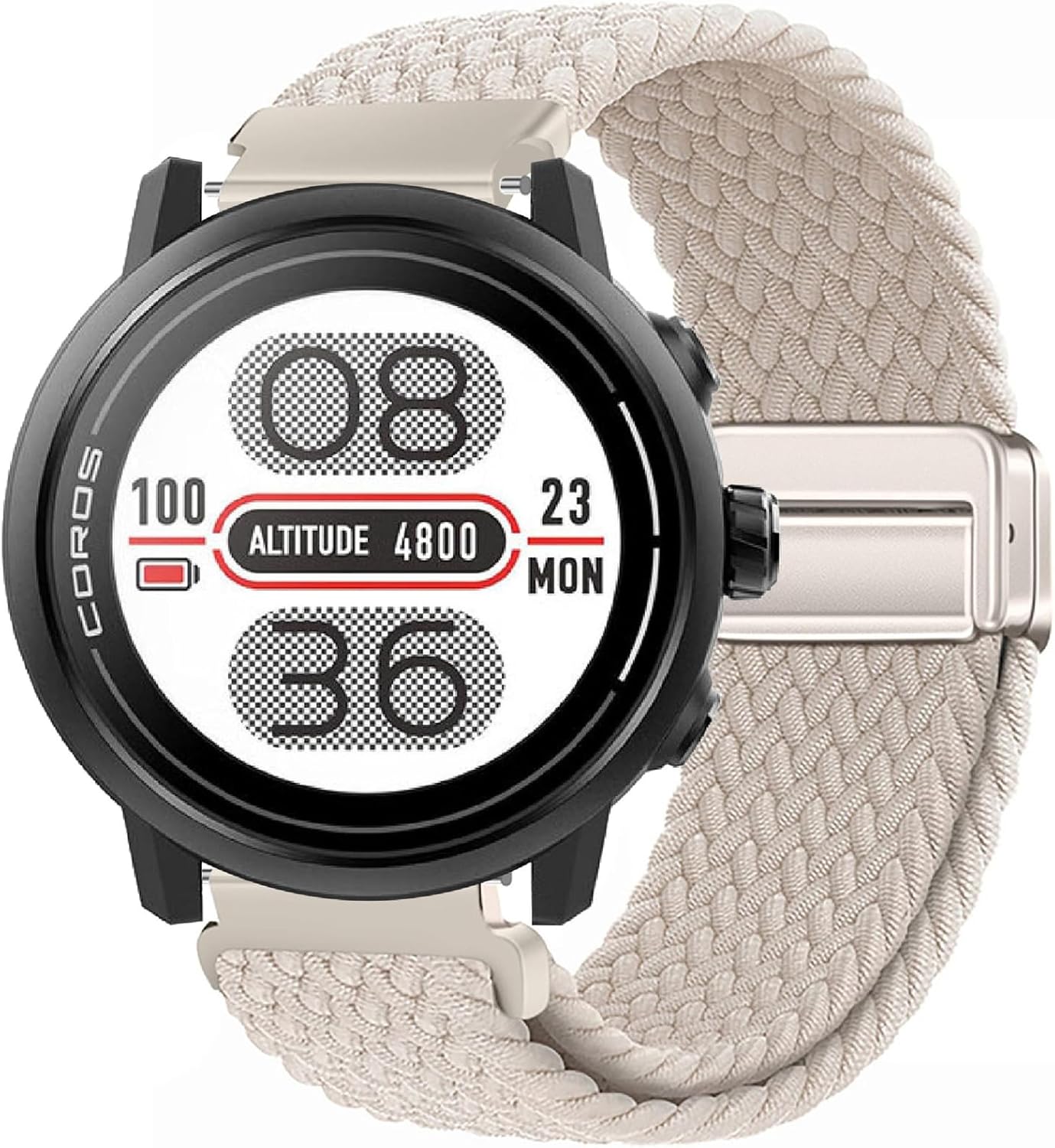 GIOPUEY Magnetic Strap Compatible with COROS Apex 2, Flexible Nylon Braided Strap Replacement [Unisex]