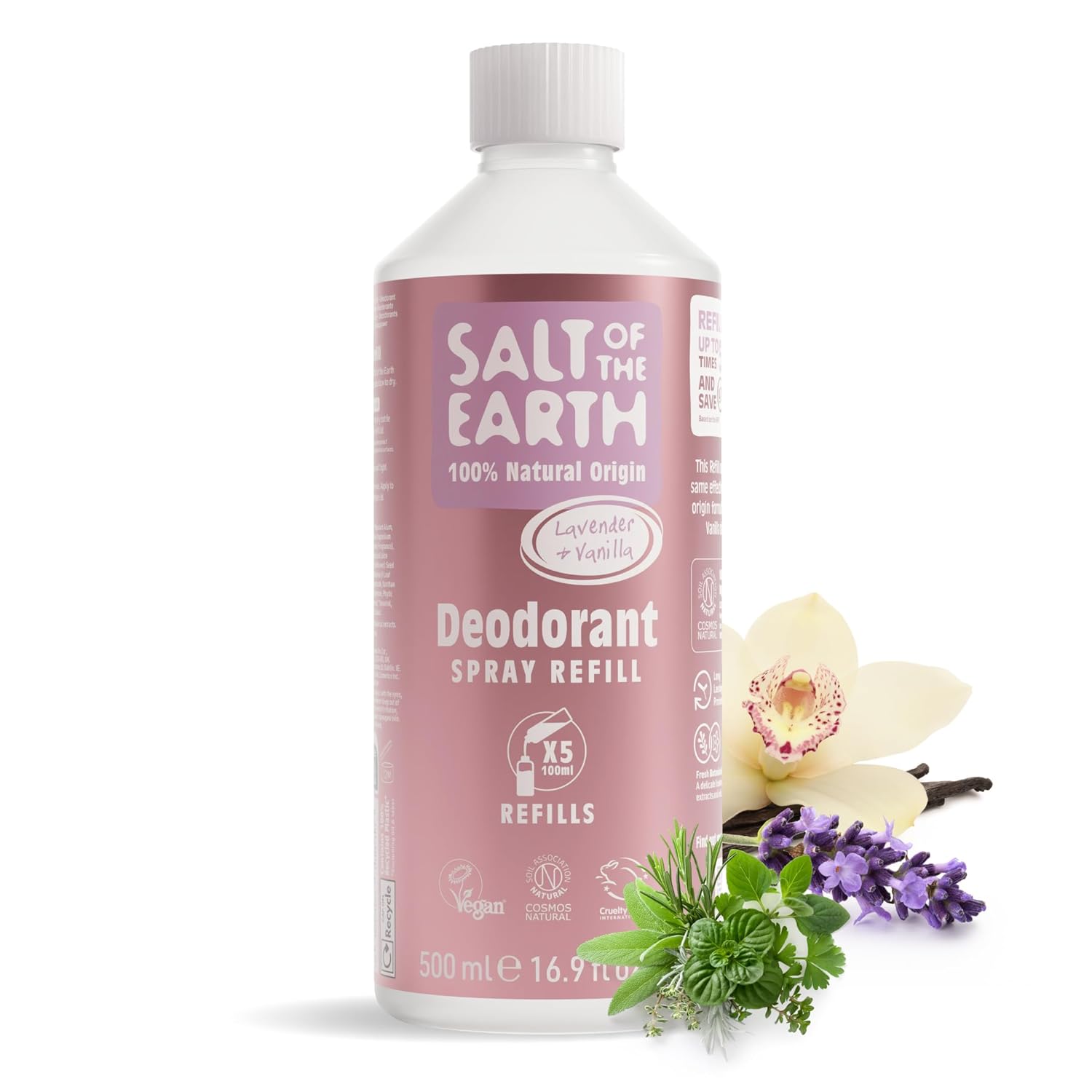 Salt of The Earth Lavender & Vanilla Natural Deodorant Refill 500ml