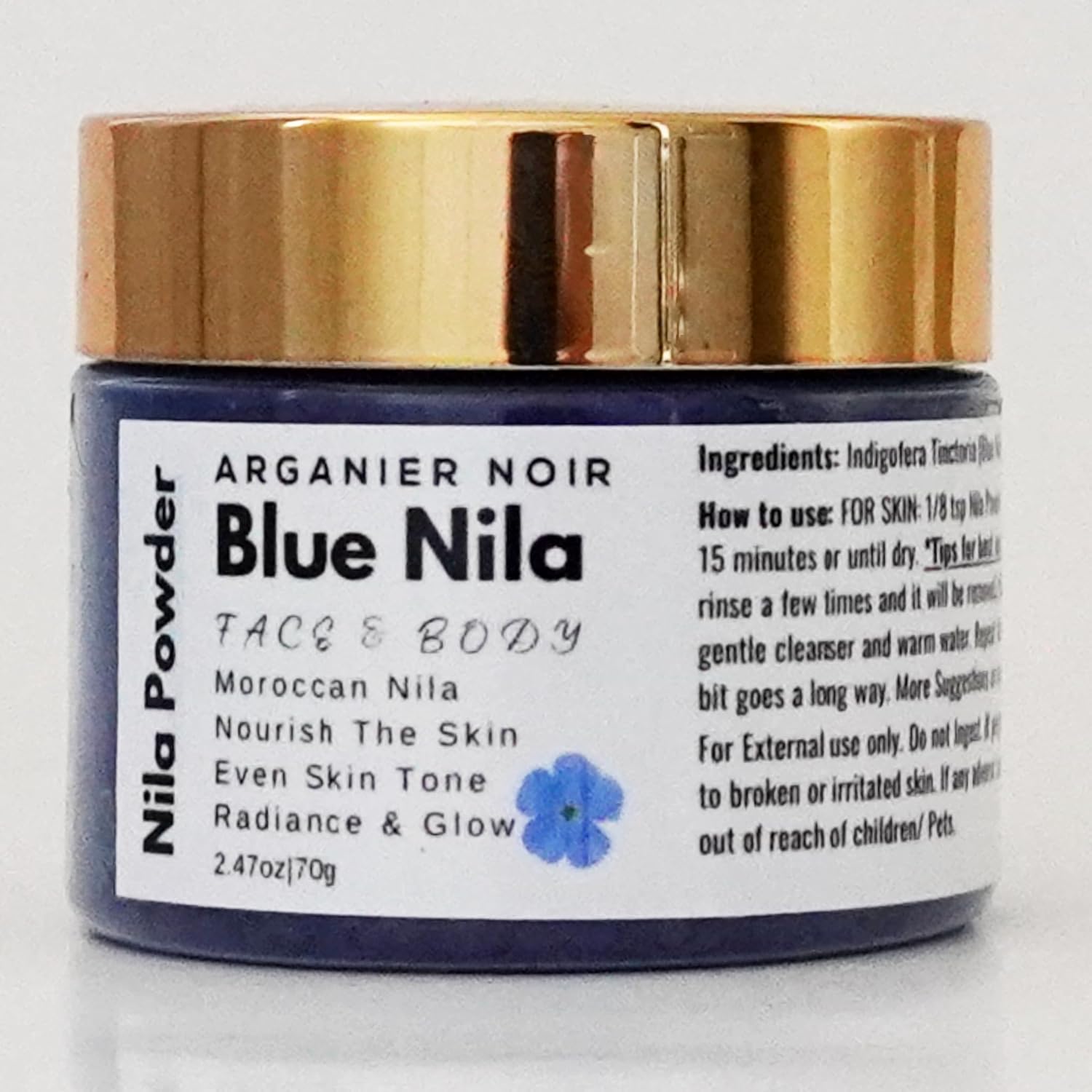 Moroccan Nila Powder Authentic Leaves Skin Nourished and Glowing for Face and Body. 70g