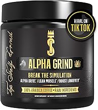 Alpha Grind – Instant Maca Coffee for Men + Natural Energy + Brain Nootropic for Ageless Clarity, Focus | Lean Muscle Building Growth & Size, 30SV
