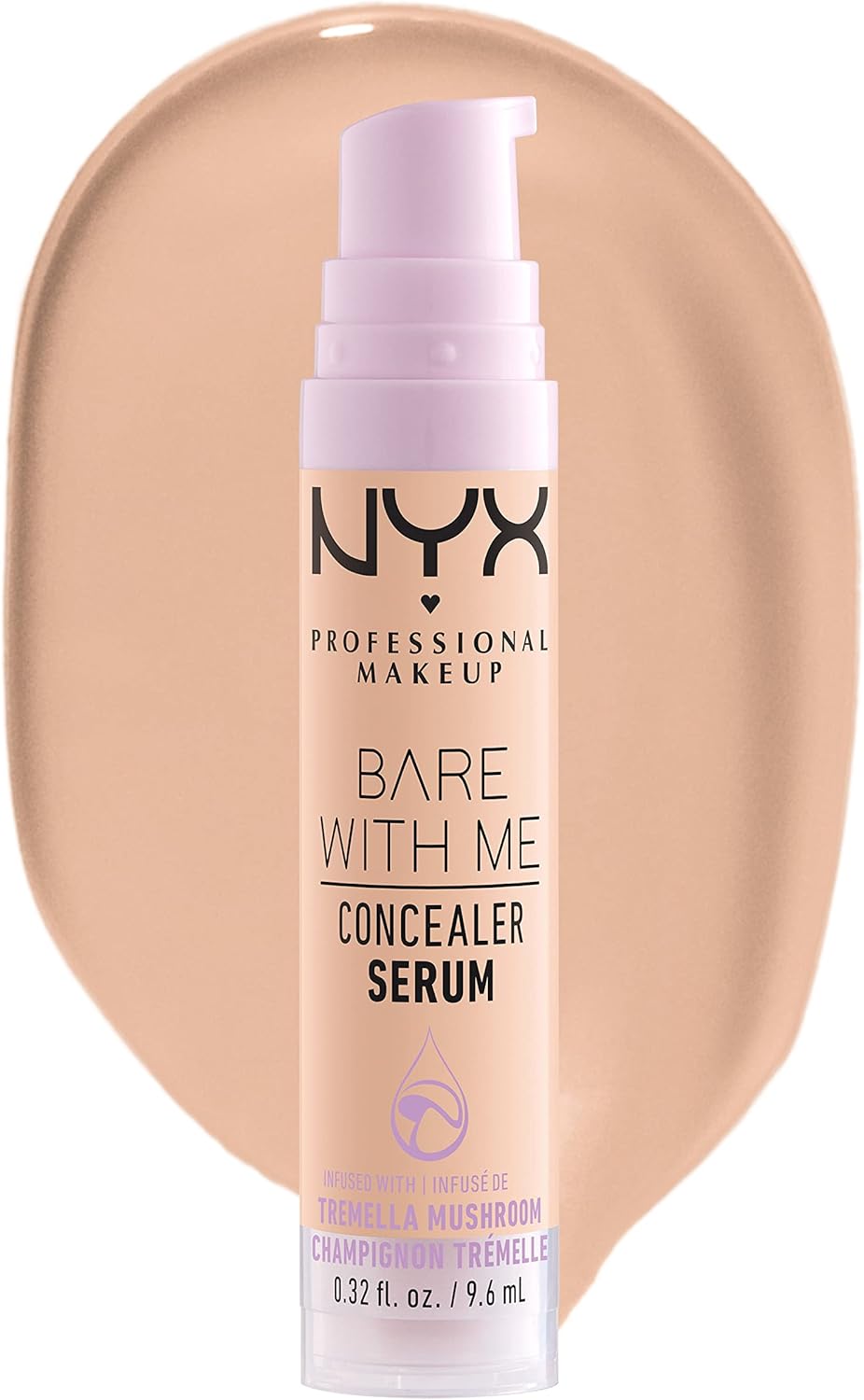 NYX Professional Makeup Bare With Me Concealer Serum, Natural, Medium Coverage, Vanilla, 9.6ml